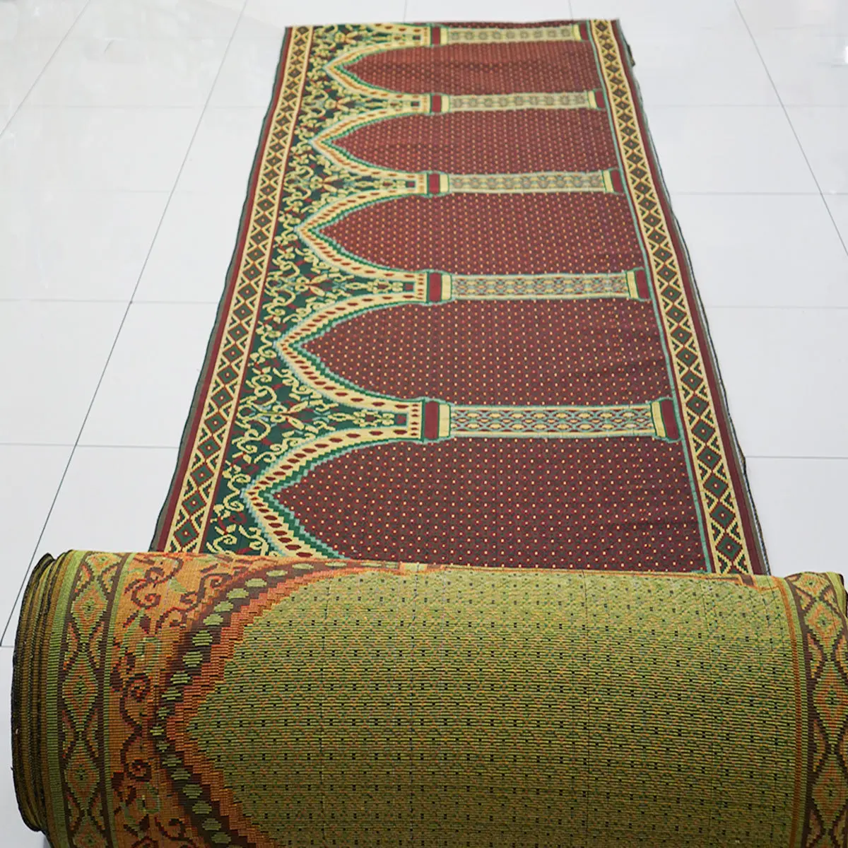 10 Person Prayer Mat Fabric Roll Thick (Design-1)