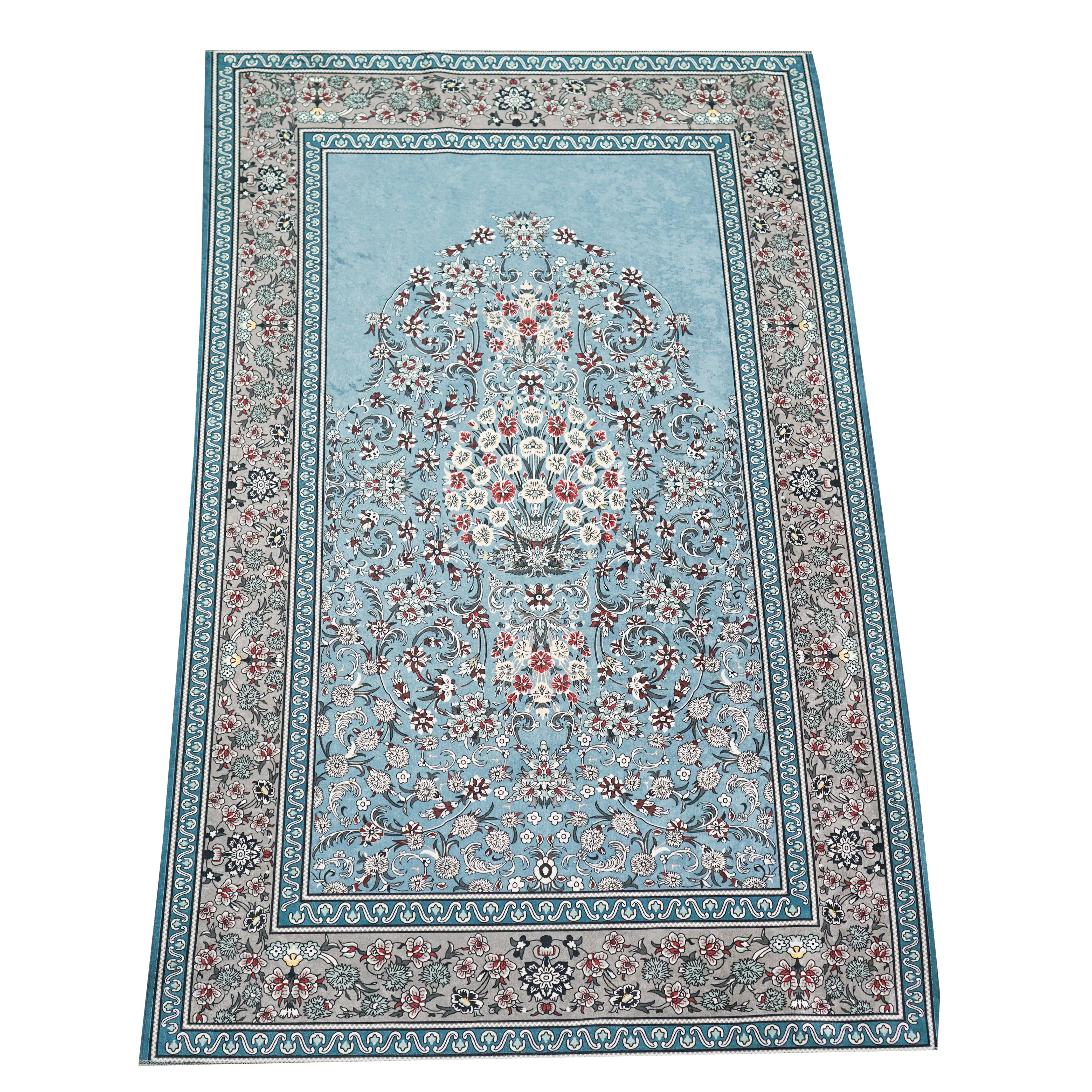 10 Person Premium Sky Blue Prayer Mat Fabric Roll - Image 2