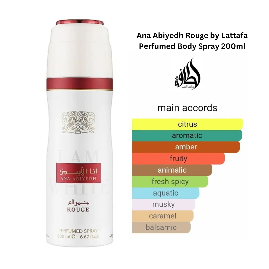 Ana Abiyedh Rouge 200ml Deodorant Body Spray Lattafa 12x - Image 3