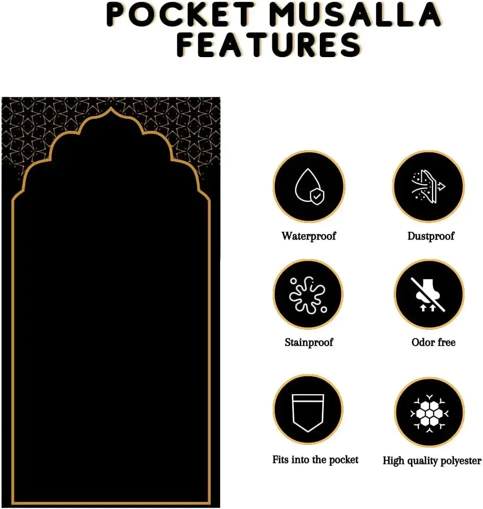 Taqwa Pocket Prayer Mat High Quality Water proof Travel Mat 12x (SM01-PM02) - Image 3
