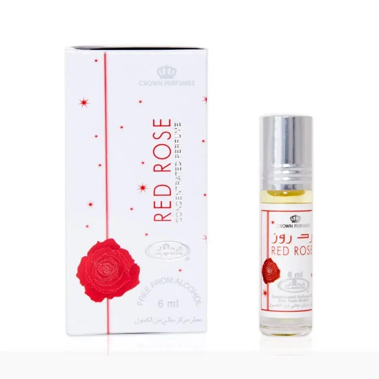 6x Red Rose Perfume Oil 6ml Al Rehab