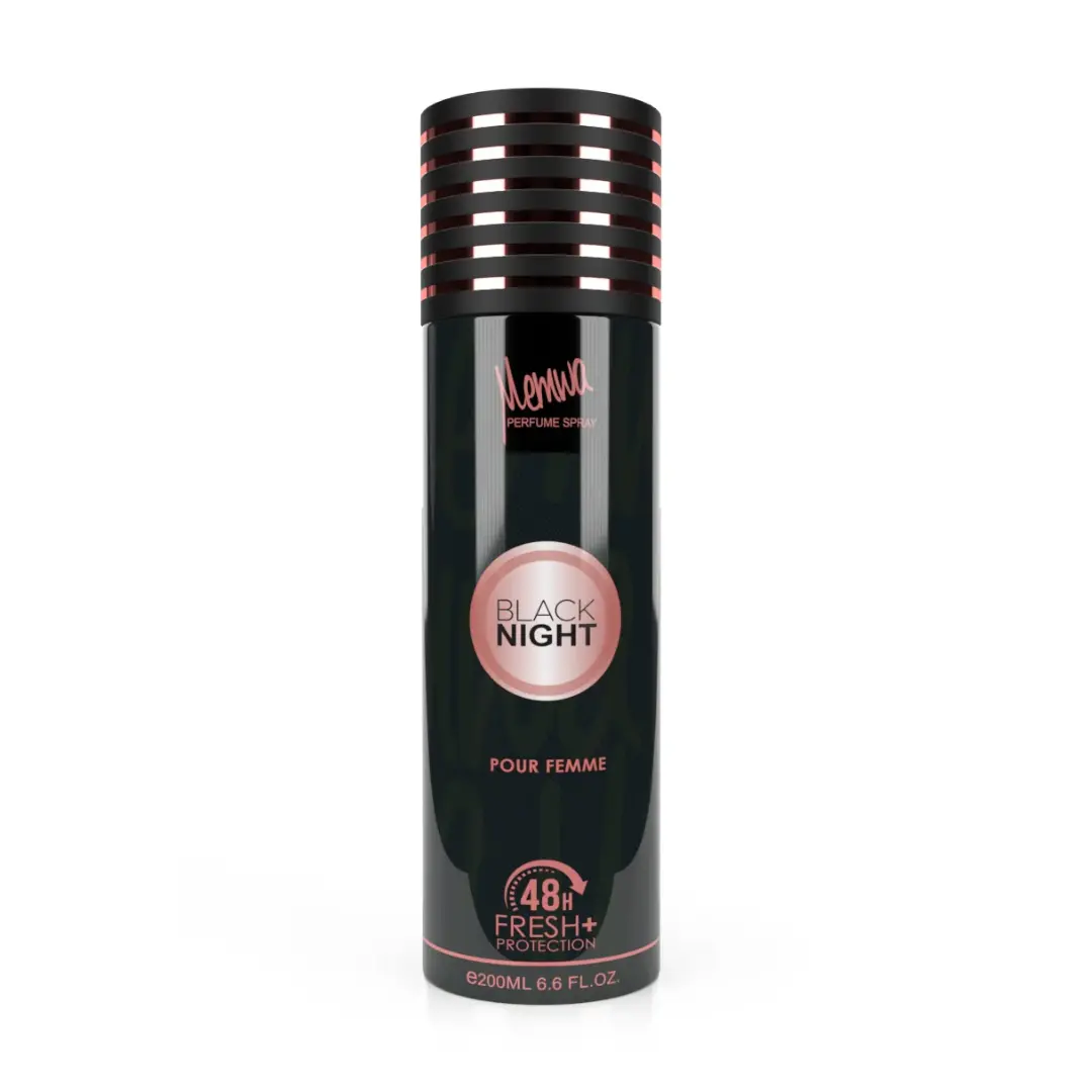 Black Night 6x Deodorant Body Spray 200ml Memwa by Gulf Orchid