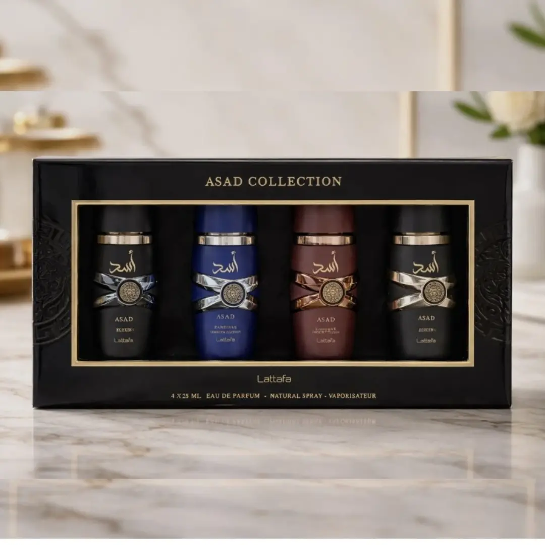 Lattafa Asad Collection 25ml 4 Pieces Gift Set - Image 2