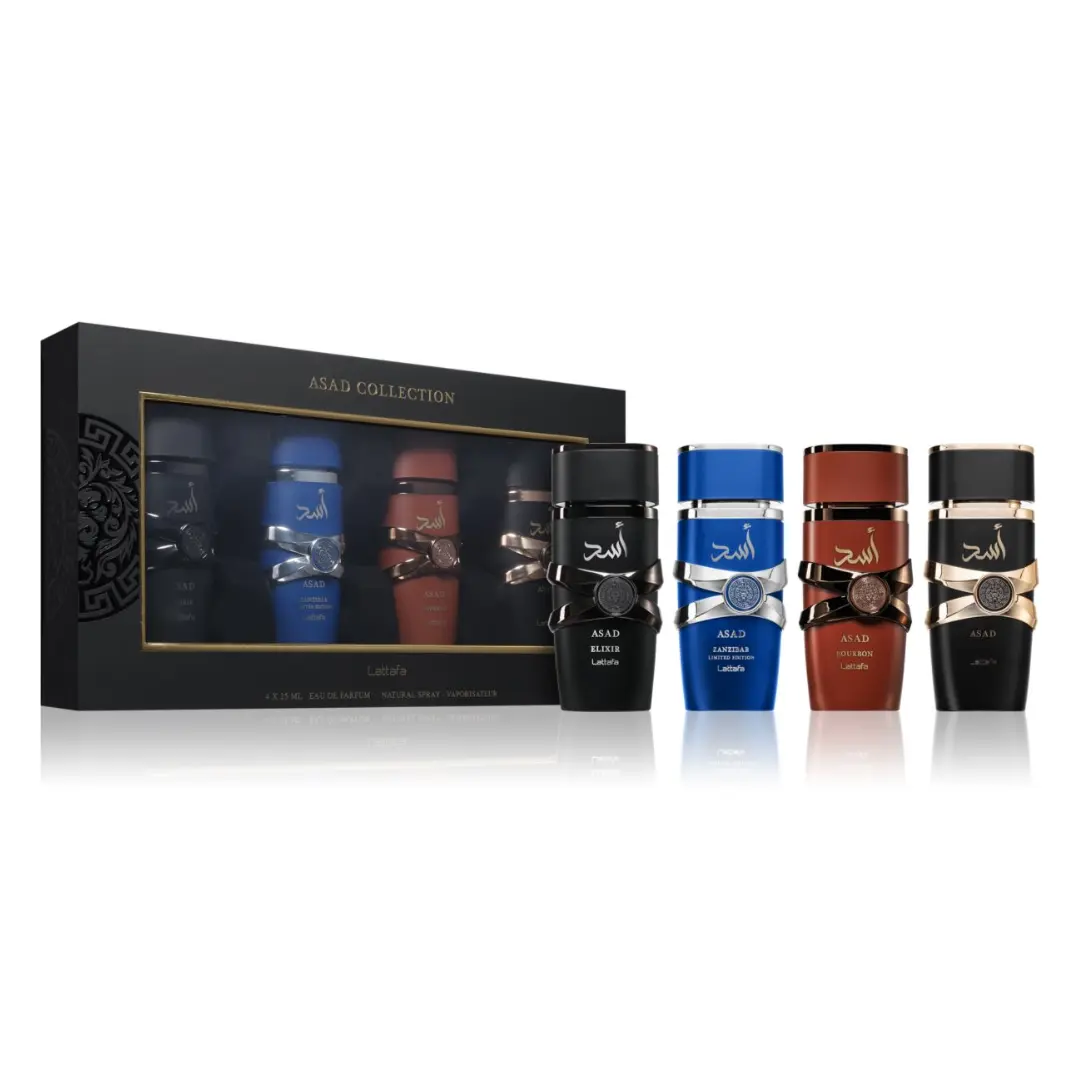Lattafa Asad Collection 25ml 4 Pieces Gift Set - Image 3