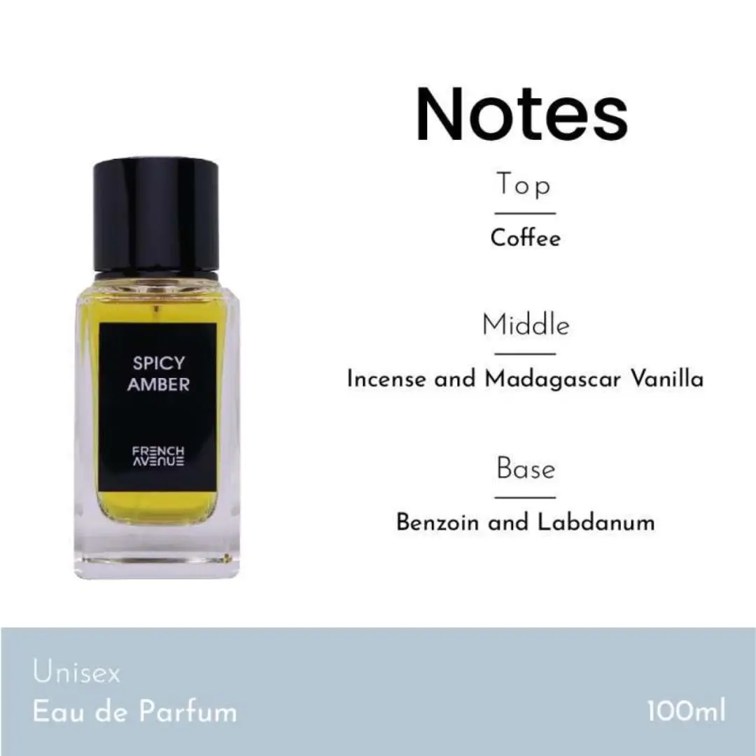 Spicy Amber 100ml Eau De Parfum French Avenue By Fragrance World - Image 3
